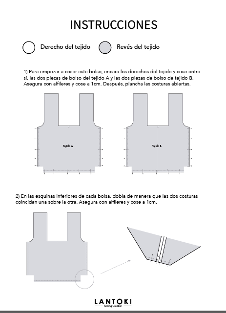 Bolso Xira – patrón de costura PDF, instrucciones