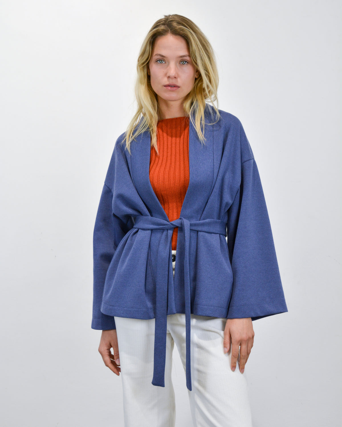 Kimono – patrón de costura PDF, vista frontal atado cinturon