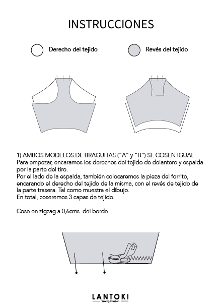 Braguita Neska – patrón de costura PDF, instrucciones